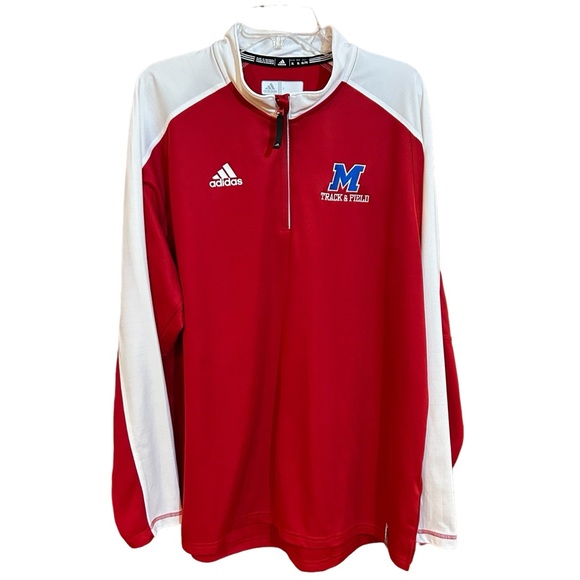 Adidas Ole Miss Track & Field Long Sleeve Polo Shirt XL - Picture 2 of 11